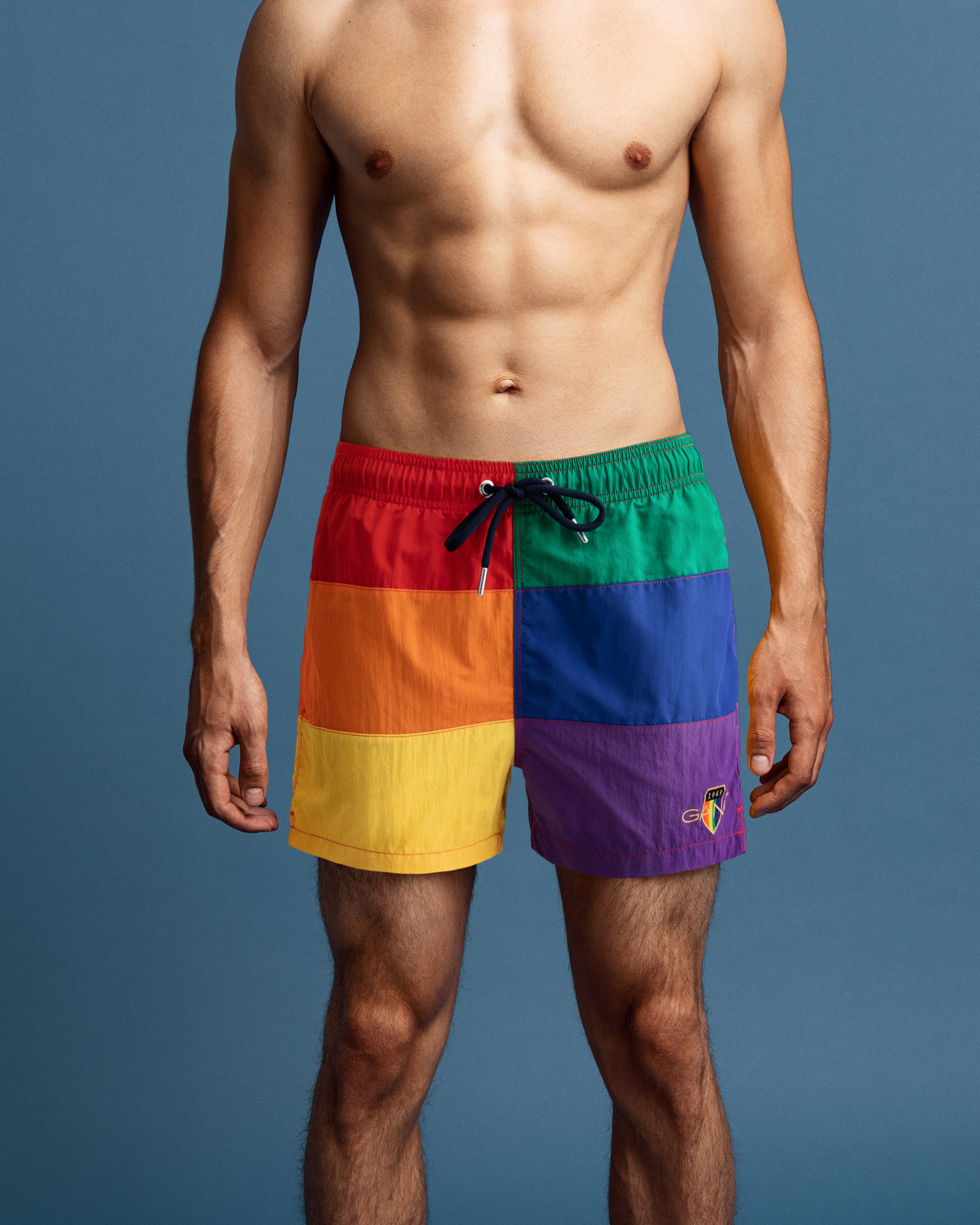 GANT Men Short de bain court en colour-block Pride (S) Multicolore