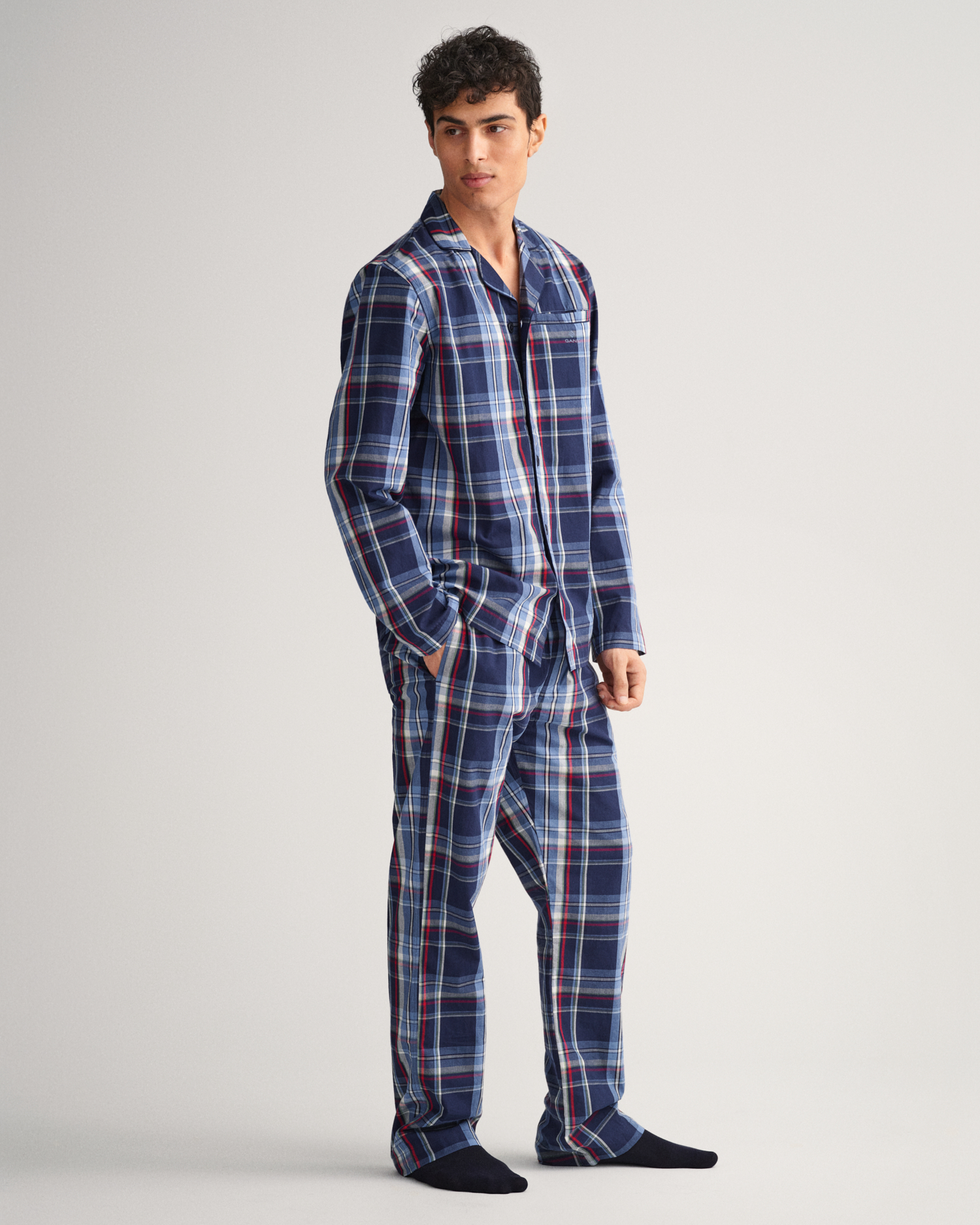 Chemises de nuit GANT pour homme en coloris Bleu Homme Vêtements Vêtements de nuit Pyjamas et vêtements dintérieur Pantalon de pyjama à carreaux madras Pyjamas 